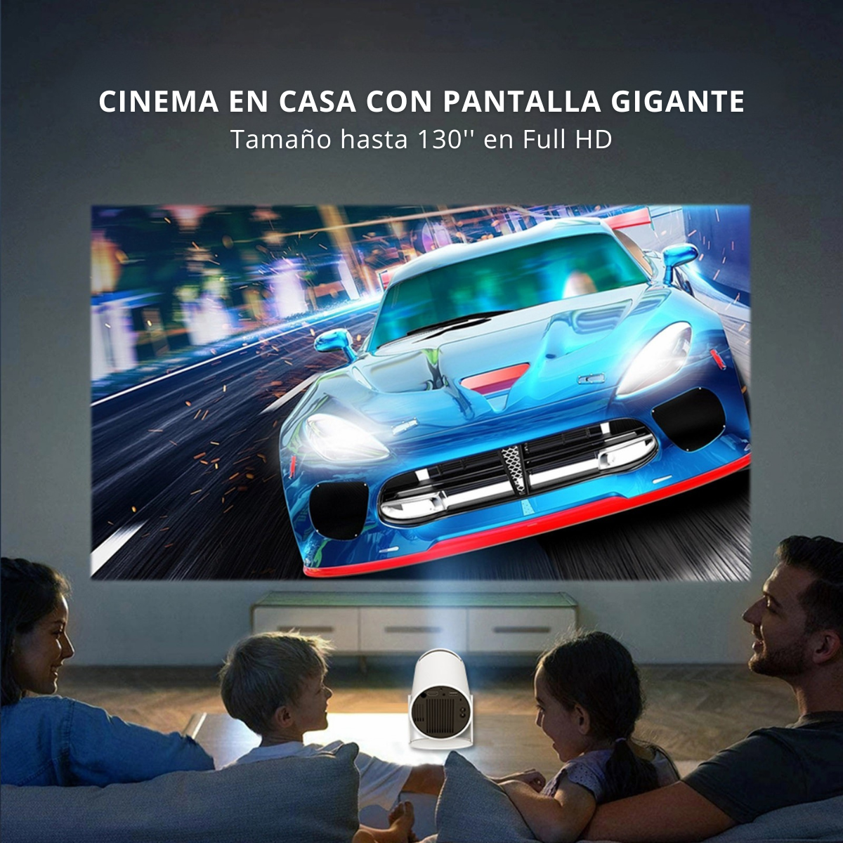 CineMax - Proyector Full HD | Pelis, series y juegos en pantalla gigante + Acceso gratis a Netflix y otros