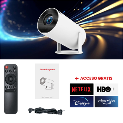 CineMax - Proyector Full HD | Pelis, series y juegos en pantalla gigante + Acceso gratis a Netflix y otros